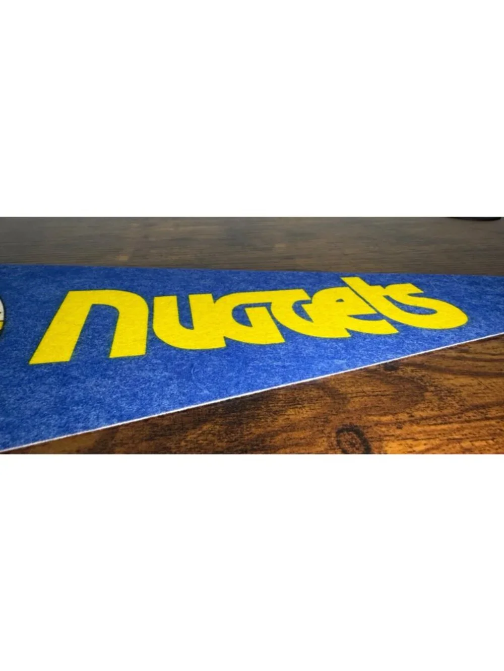 Vintage Denver Nuggets NBA Pennant With Skyline Logo & Rainbow Design
